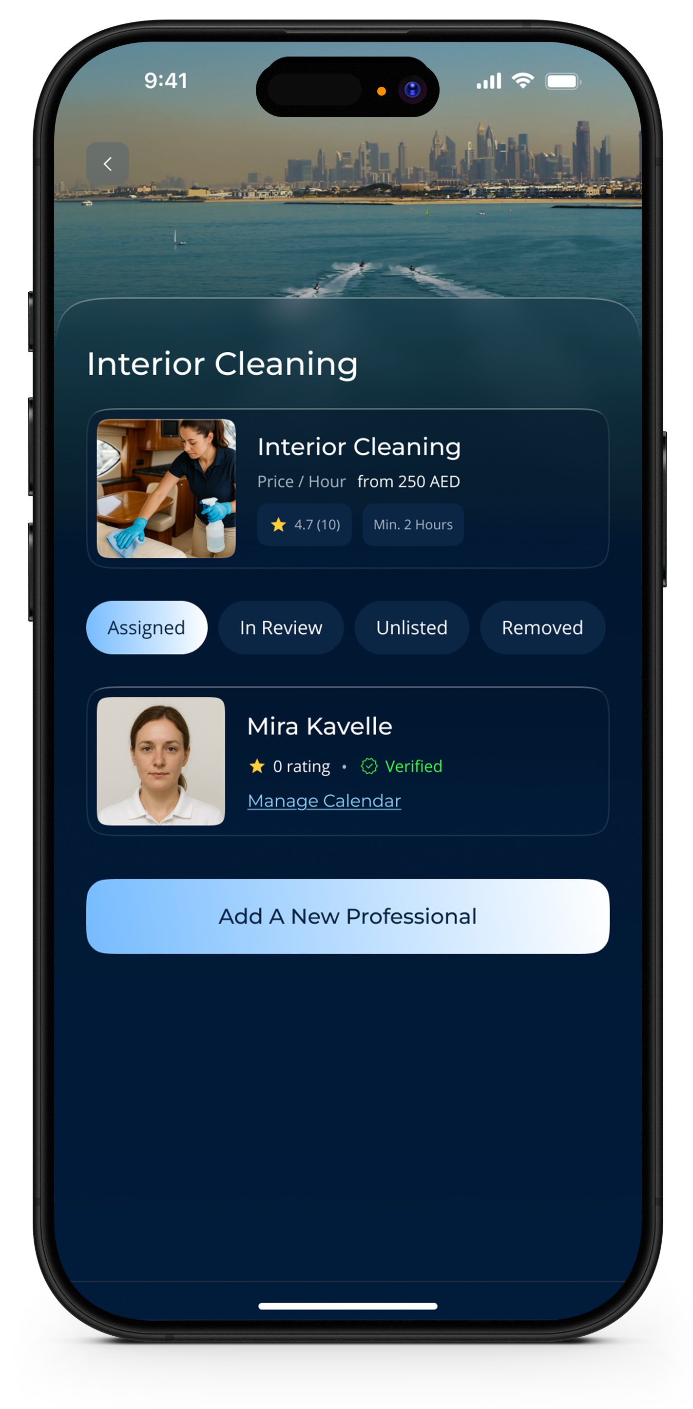Cleaning Service App Screen