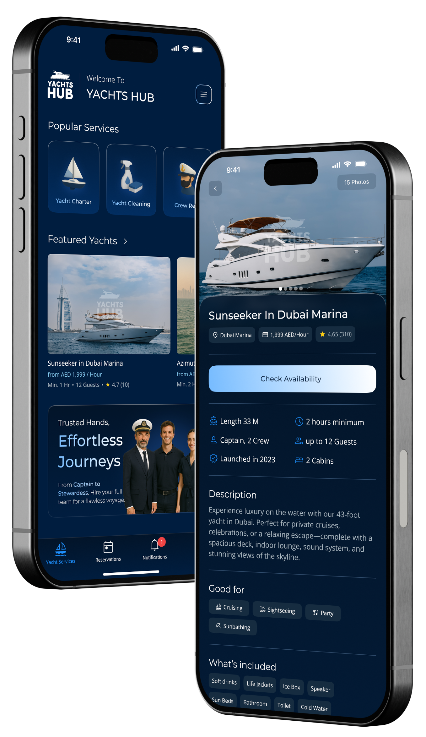 Yachts Hub App Mockups